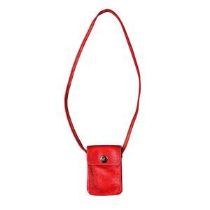 Roots Red Leather Crossbody Bag